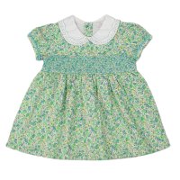 K34222: Baby Girls Lined Dress With Embroidery Detail  (1-2 Years)